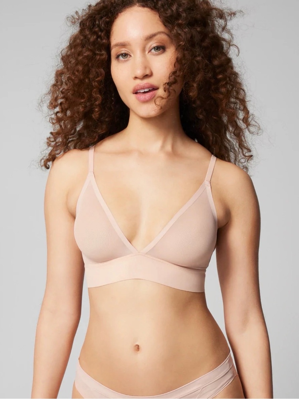 Soma Light Blush Triangle Bralette with Thin Straps